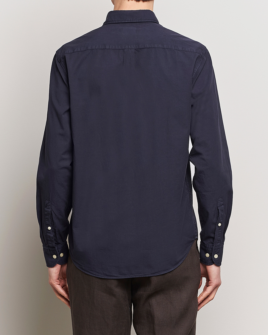 Heren | Overhemden | Oscar Jacobson | Reg Fit Wide Spread Collar Twill Night Blue