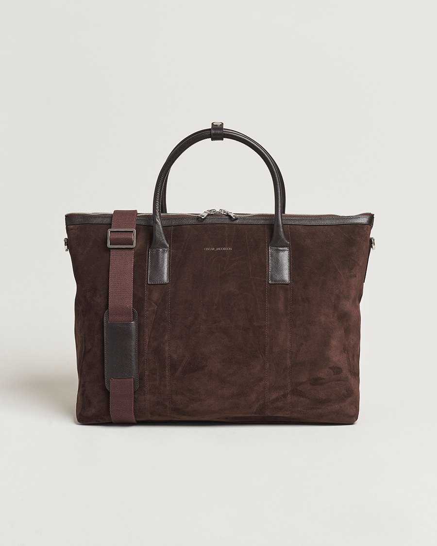 Heren | Tassen | Oscar Jacobson | Weekend Bag Soft Leather Chocolate Brown