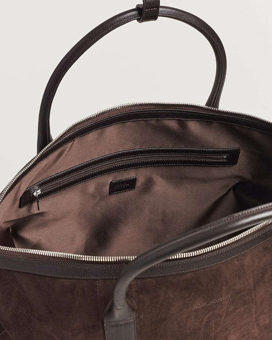 Heren | Tassen | Oscar Jacobson | Weekend Bag Soft Leather Chocolate Brown