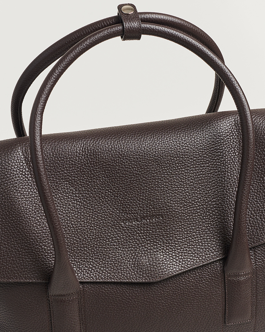 Heren | Tassen | Oscar Jacobson | Overnight Leather Bag Dark Mud Brown