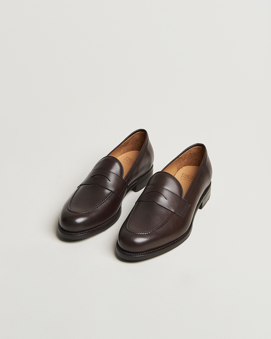 Heren | Instappers | Oscar Jacobson | Penny Loafers Dark Mud Brown