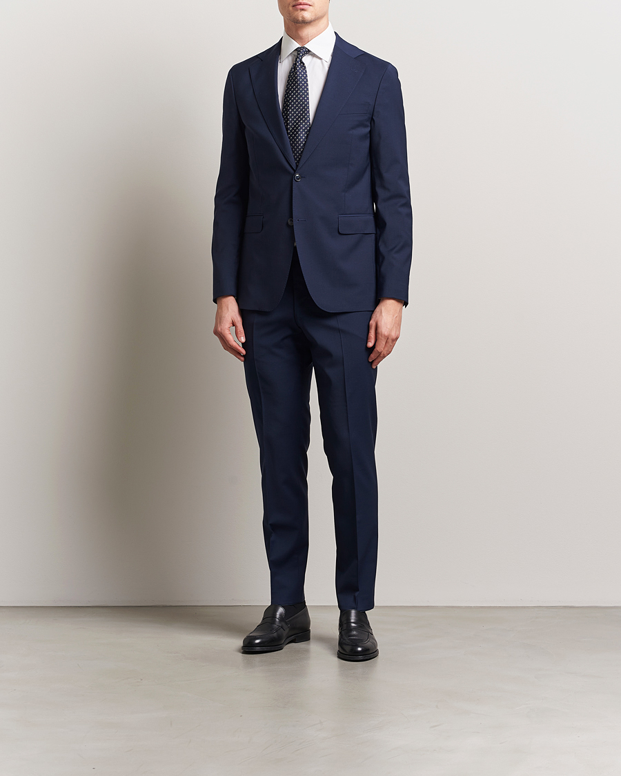 Heren | Broeken | Oscar Jacobson | Denz Wool Blend Trousers Navy