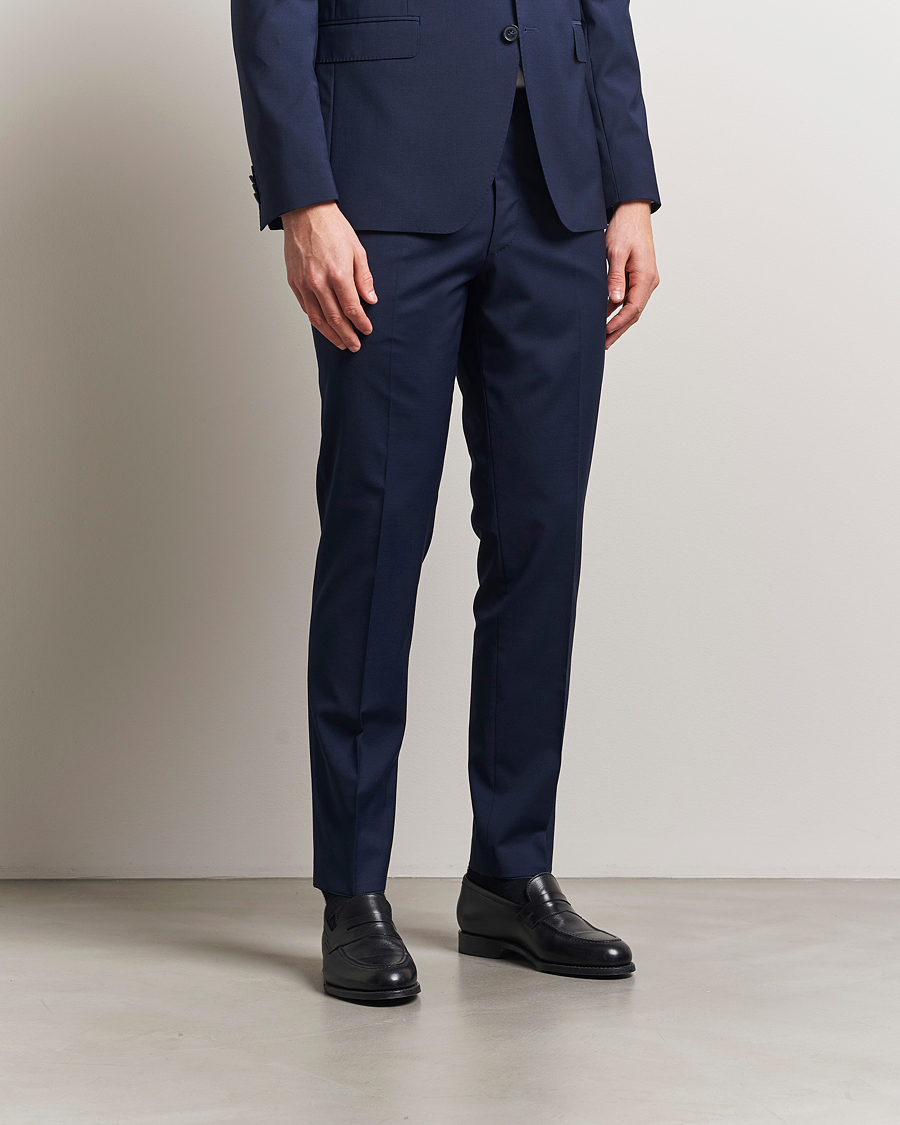Heren | Broeken | Oscar Jacobson | Denz Wool Blend Trousers Navy