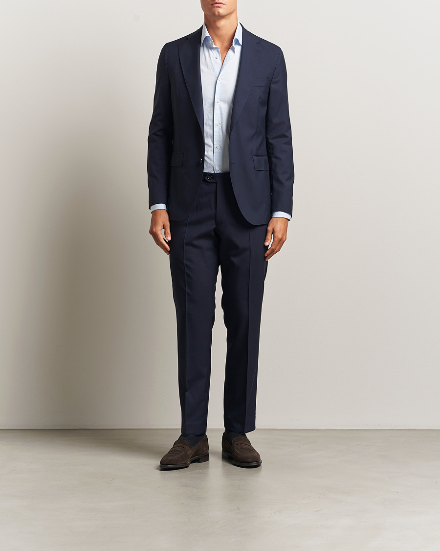Heren | Broeken | Oscar Jacobson | Dandy Wool Trousers Blue