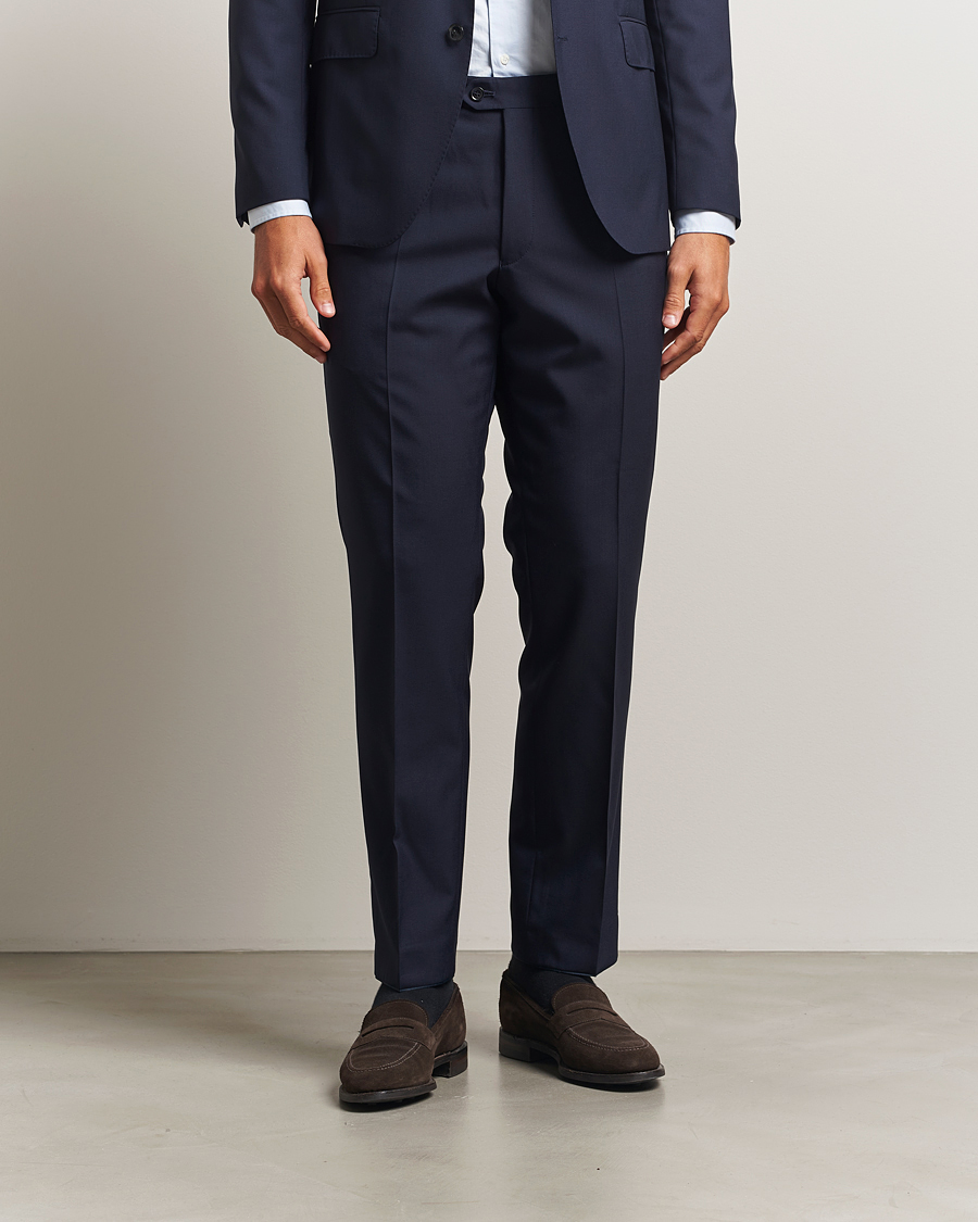 Heren | Broeken | Oscar Jacobson | Dandy Wool Trousers Blue