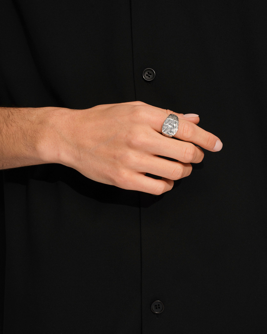 Heren | Sieraden | Tom Wood | Quilt Ring Silver