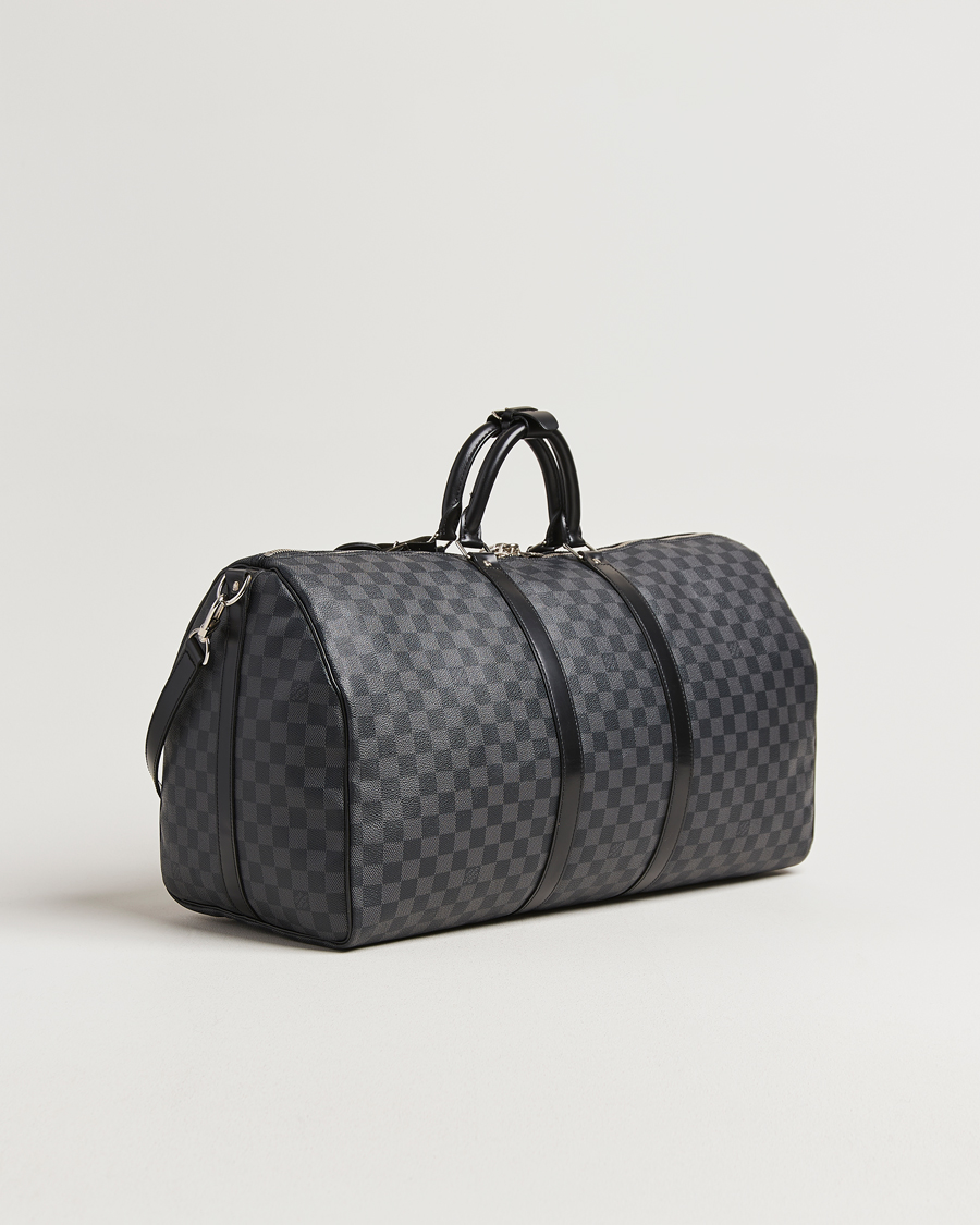 Heren | Pre-Owned & Vintage Bags | Louis Vuitton Pre-Owned | Keepall Bandouliére 55 Damier Graphite