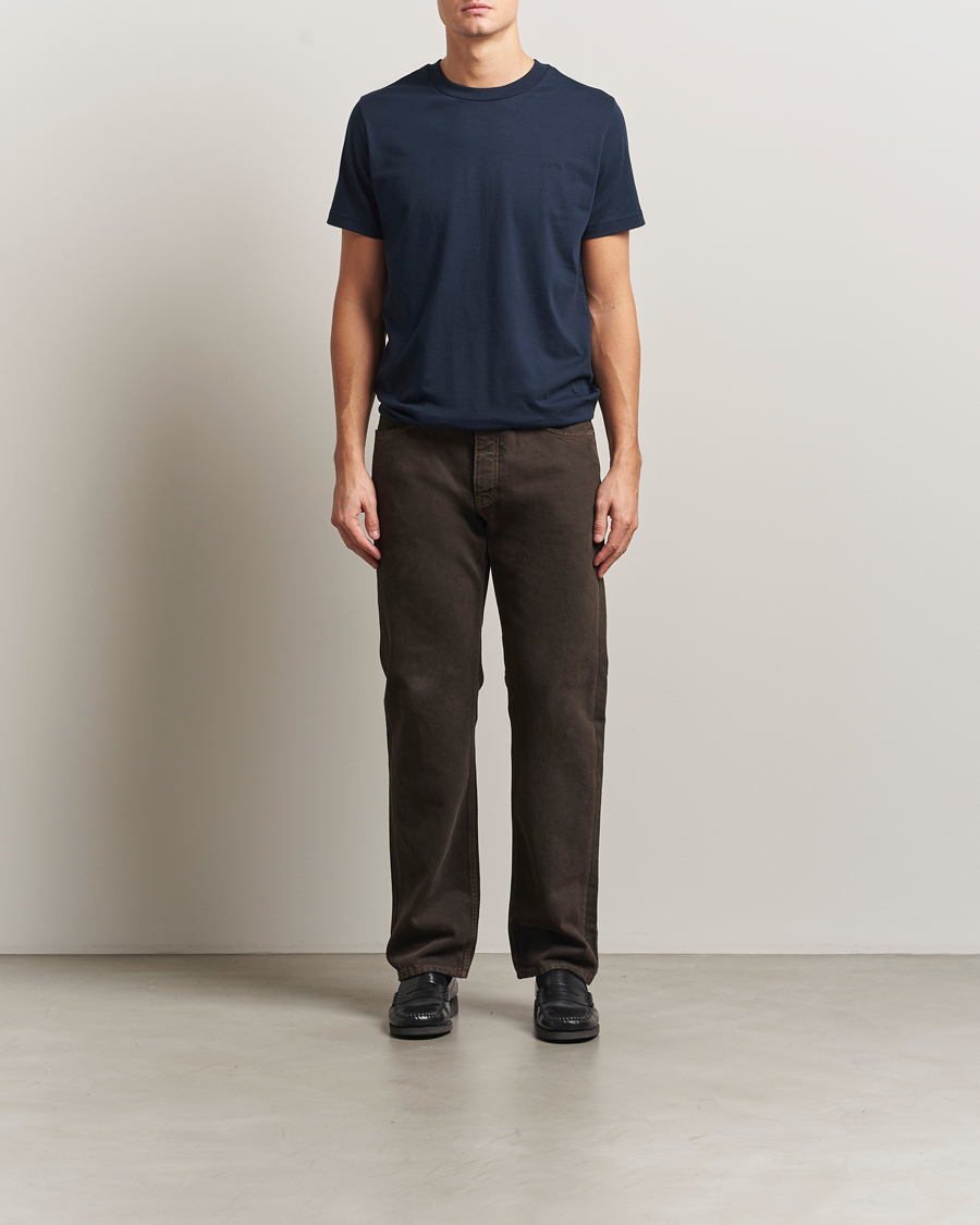 Heren | T-shirts | A.P.C. | Embroidered APC T-Shirt Dark Navy