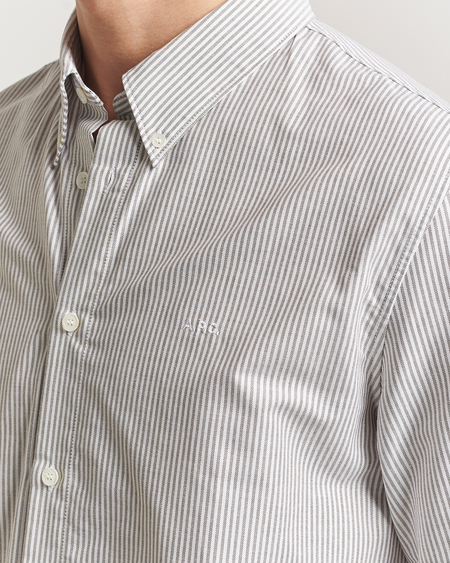 Heren | Overhemden | A.P.C. | Greg Striped Oxford Shirt Green/White