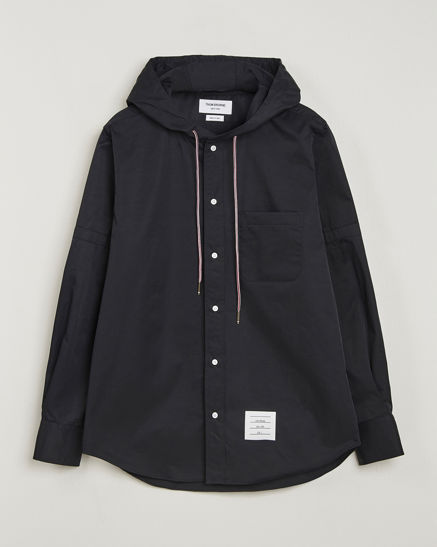Heren | Overhemden | Thom Browne | Long Sleeve Hooded Overshirt Black