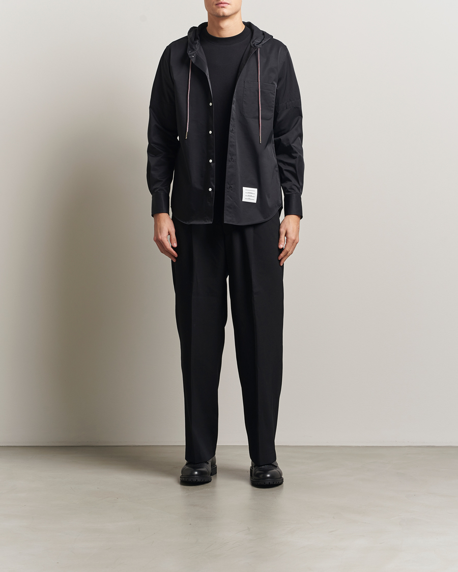 Heren | Overhemden | Thom Browne | Long Sleeve Hooded Overshirt Black
