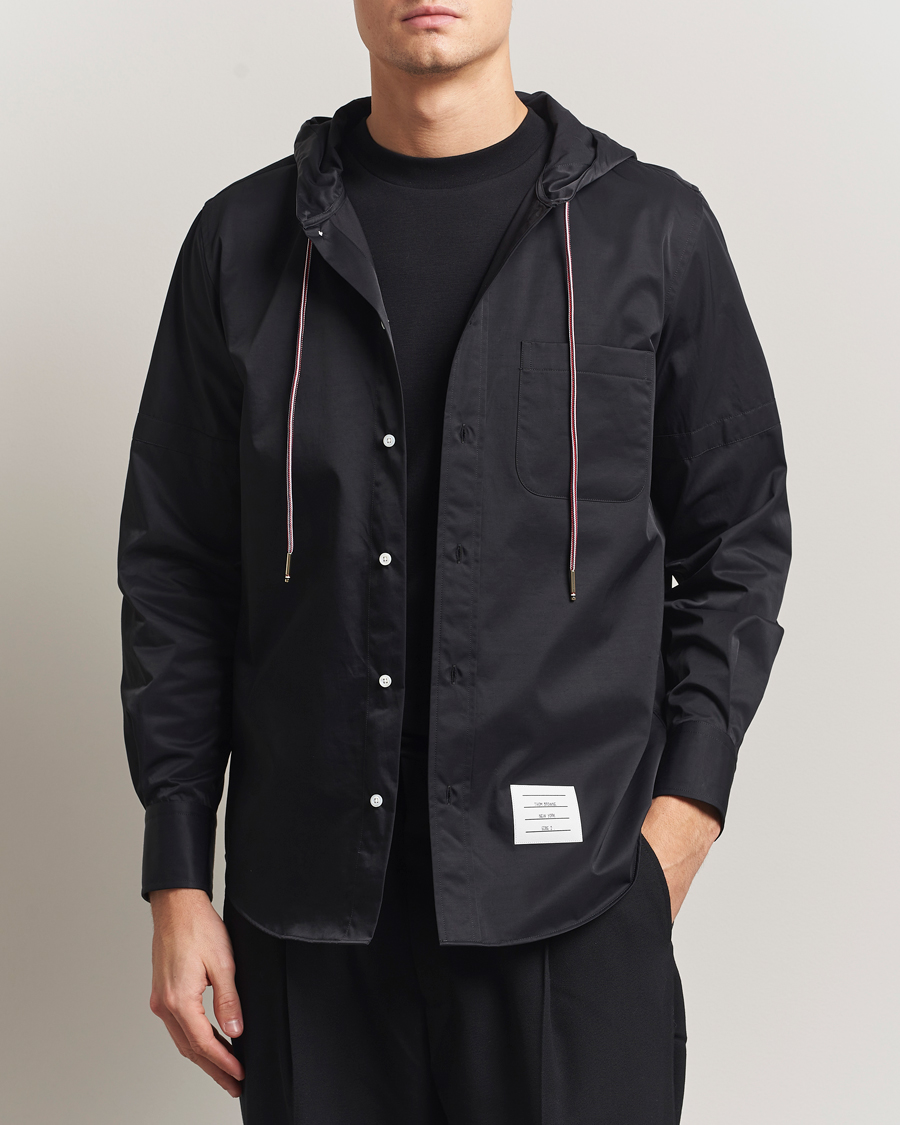 Heren | Overhemden | Thom Browne | Long Sleeve Hooded Overshirt Black