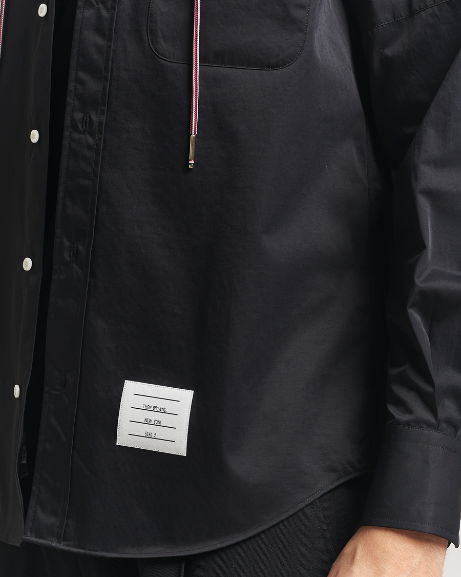 Heren | Overhemden | Thom Browne | Long Sleeve Hooded Overshirt Black