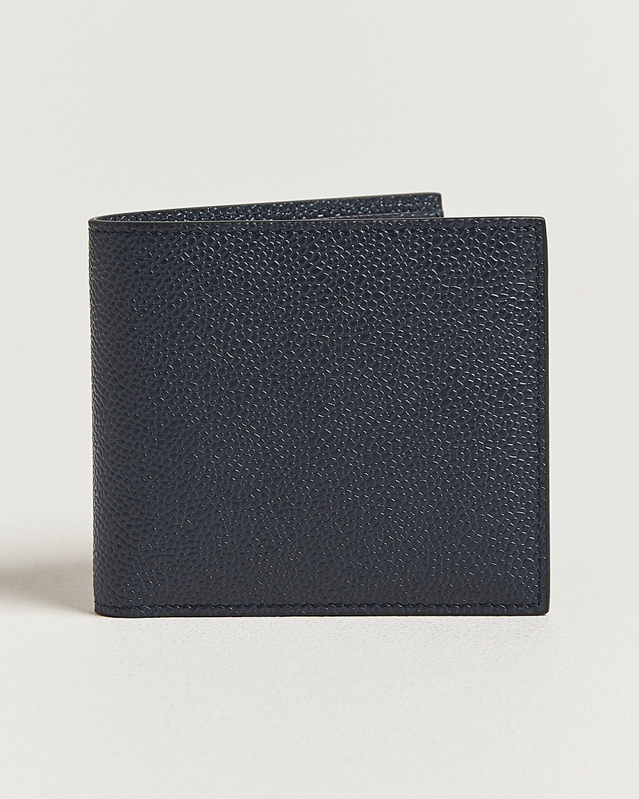 Heren | Portemonnees | Thom Browne | Pebble Grain Leather Wallet Navy