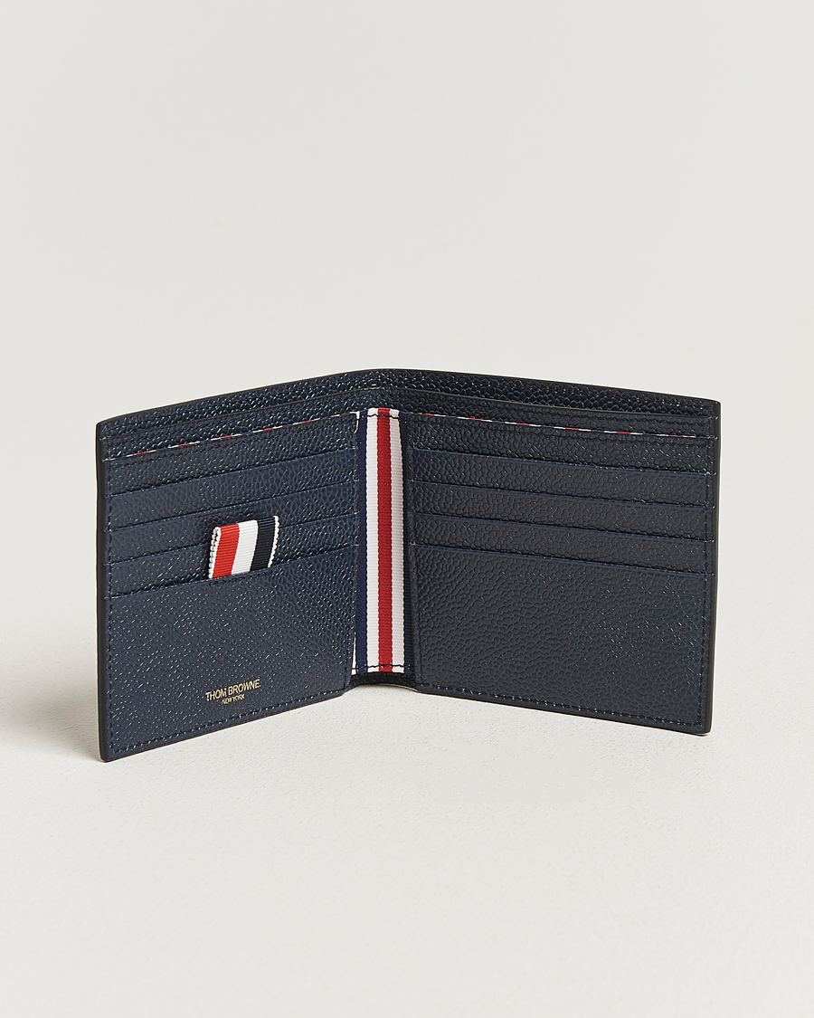 Heren | Portemonnees | Thom Browne | Pebble Grain Leather Wallet Navy