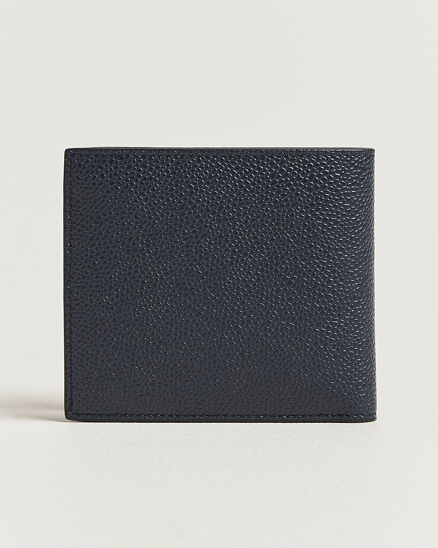 Heren | Portemonnees | Thom Browne | Pebble Grain Leather Wallet Navy