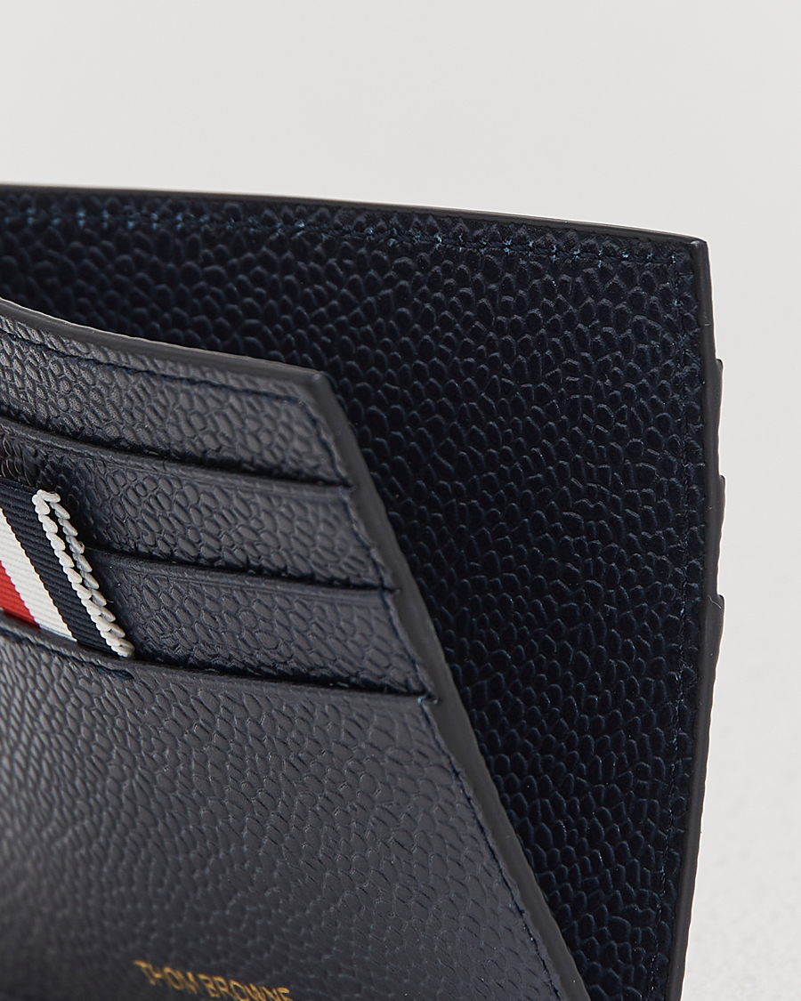 Heren | Portemonnees | Thom Browne | Pebble Grain Leather Cardholder Navy