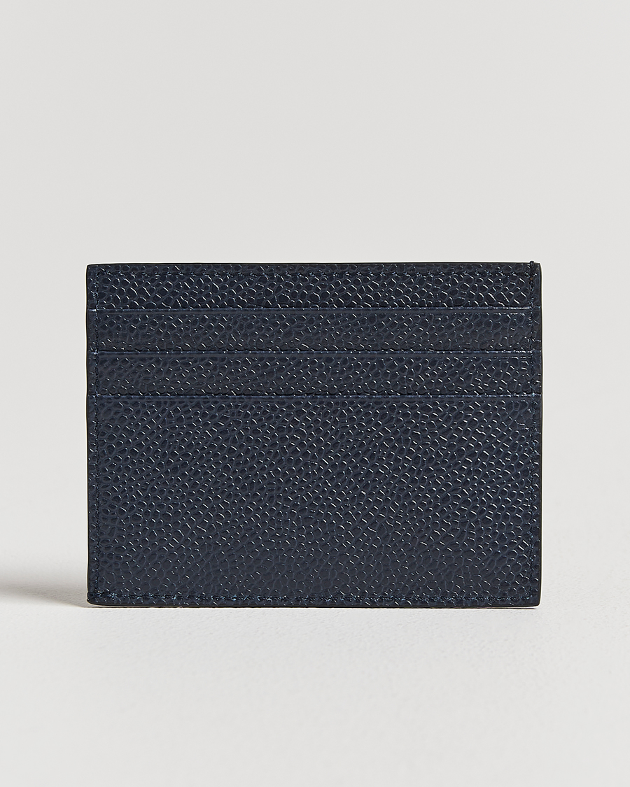 Heren | Portemonnees | Thom Browne | Pebble Grain Leather Cardholder Navy