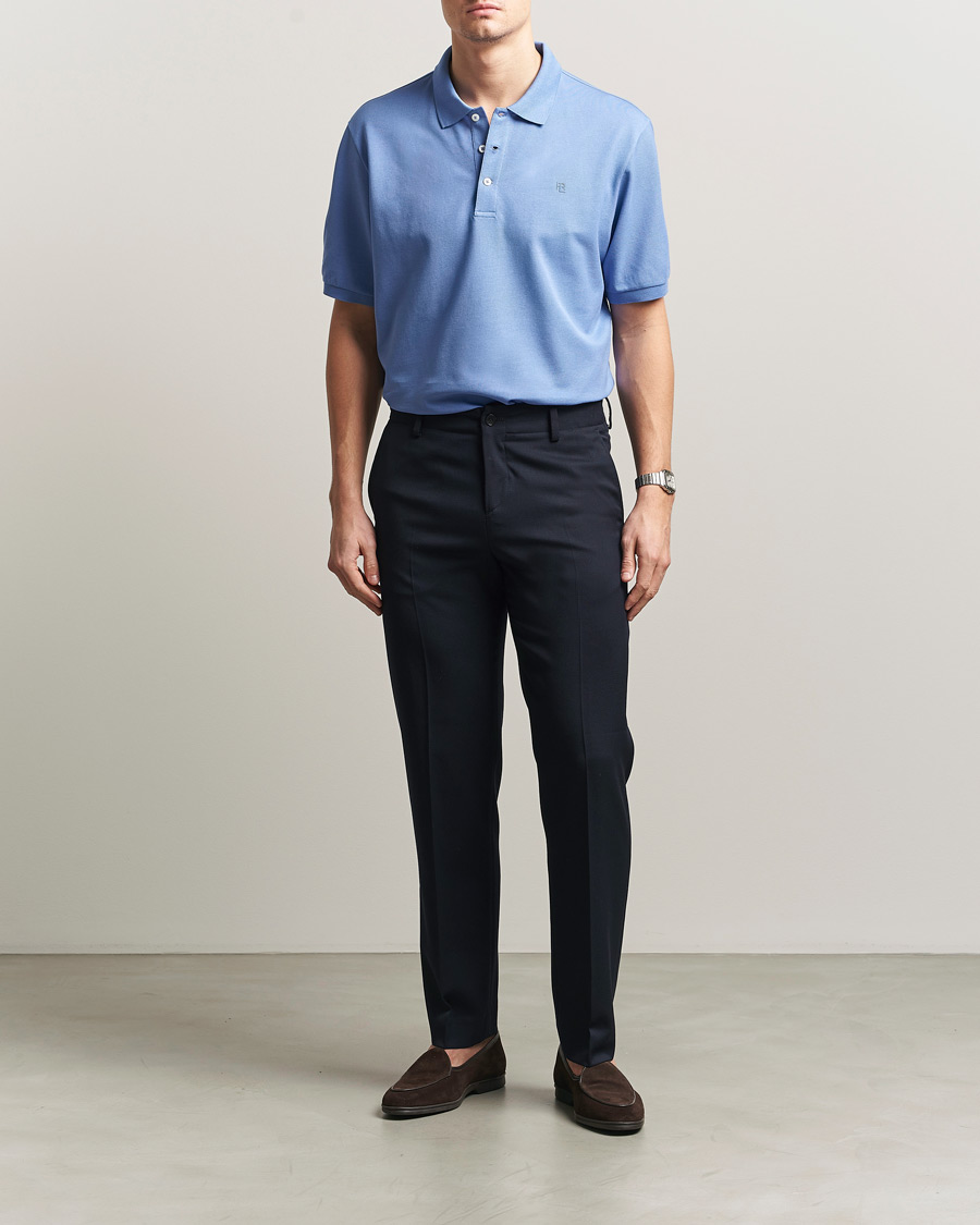 Heren | Polo's | Ralph Lauren Purple Label | Mercerized Cotton Polo Light Blue
