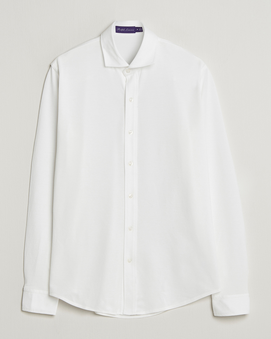 Heren | Overhemden | Ralph Lauren Purple Label | Washed Cotton Pique Shirt White