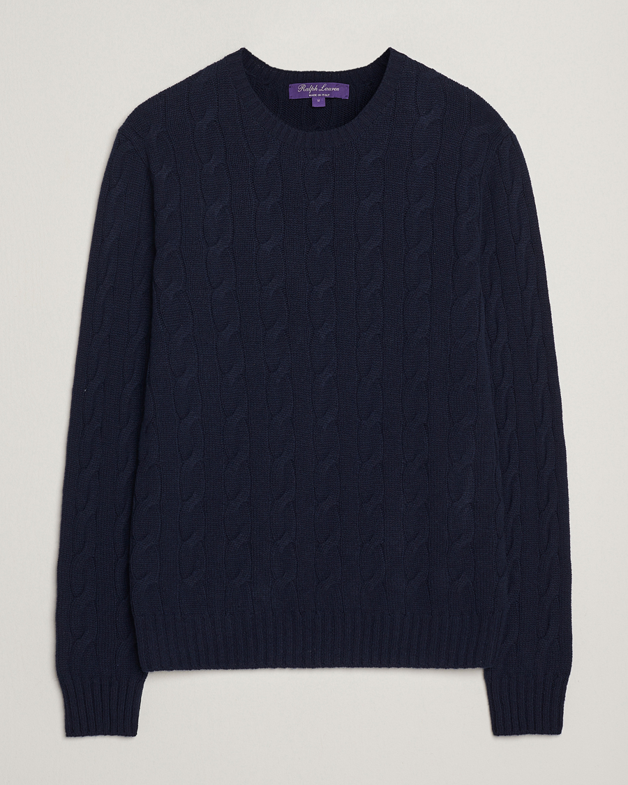 Heren | Truien | Ralph Lauren Purple Label | Cashmere Cable Sweater Chairman Navy