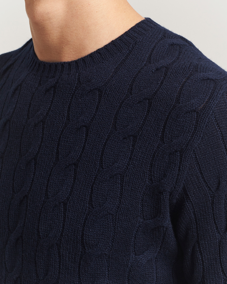 Heren | Truien | Ralph Lauren Purple Label | Cashmere Cable Sweater Chairman Navy
