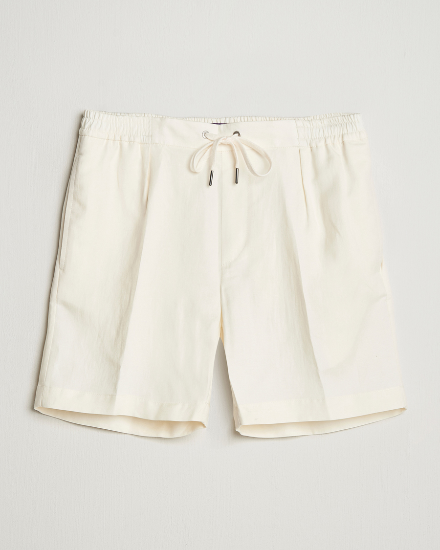 Heren | Korte broek | Ralph Lauren Purple Label | Silk/Linen Drawstring Shorts Cream