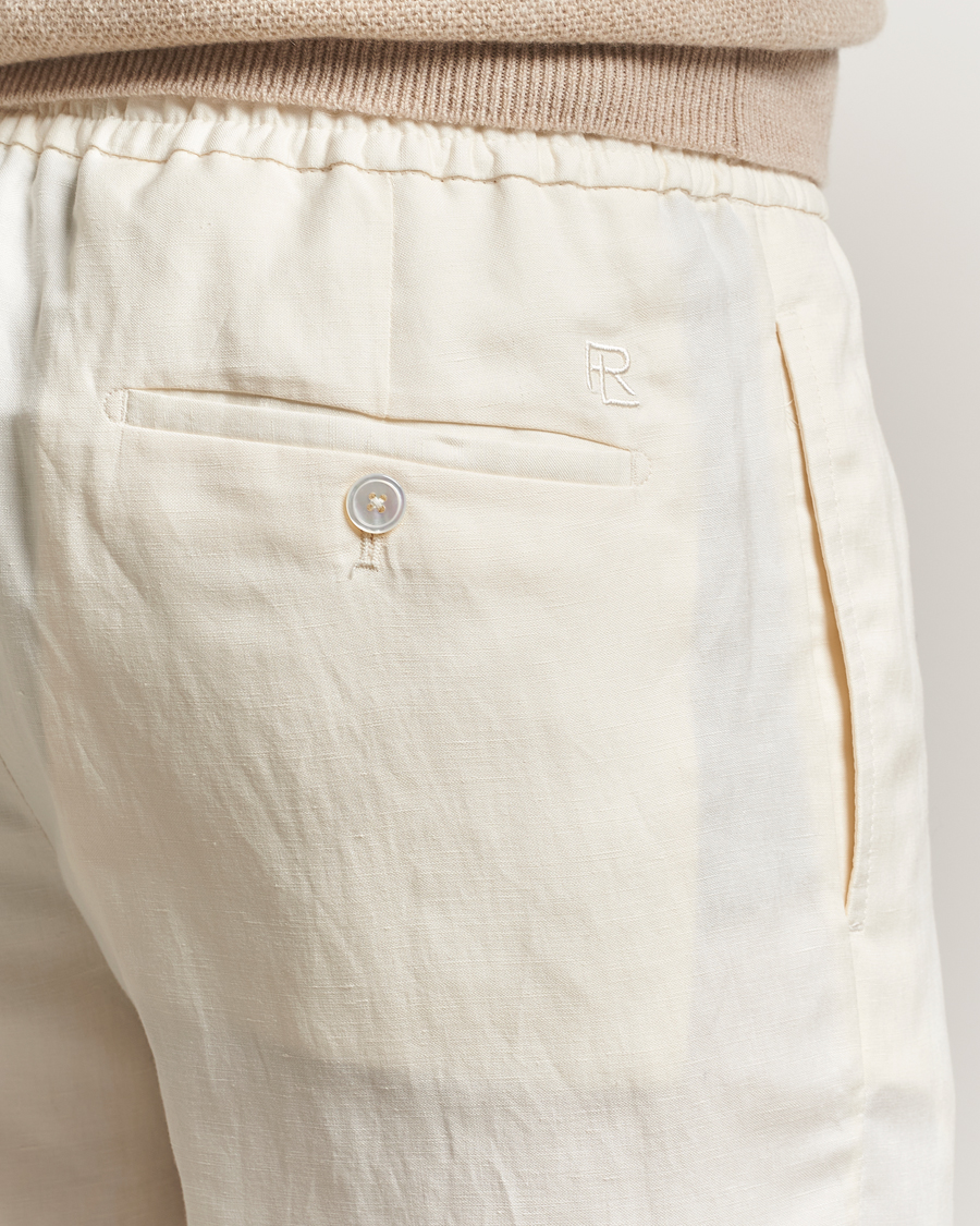 Heren | Korte broek | Ralph Lauren Purple Label | Silk/Linen Drawstring Shorts Cream