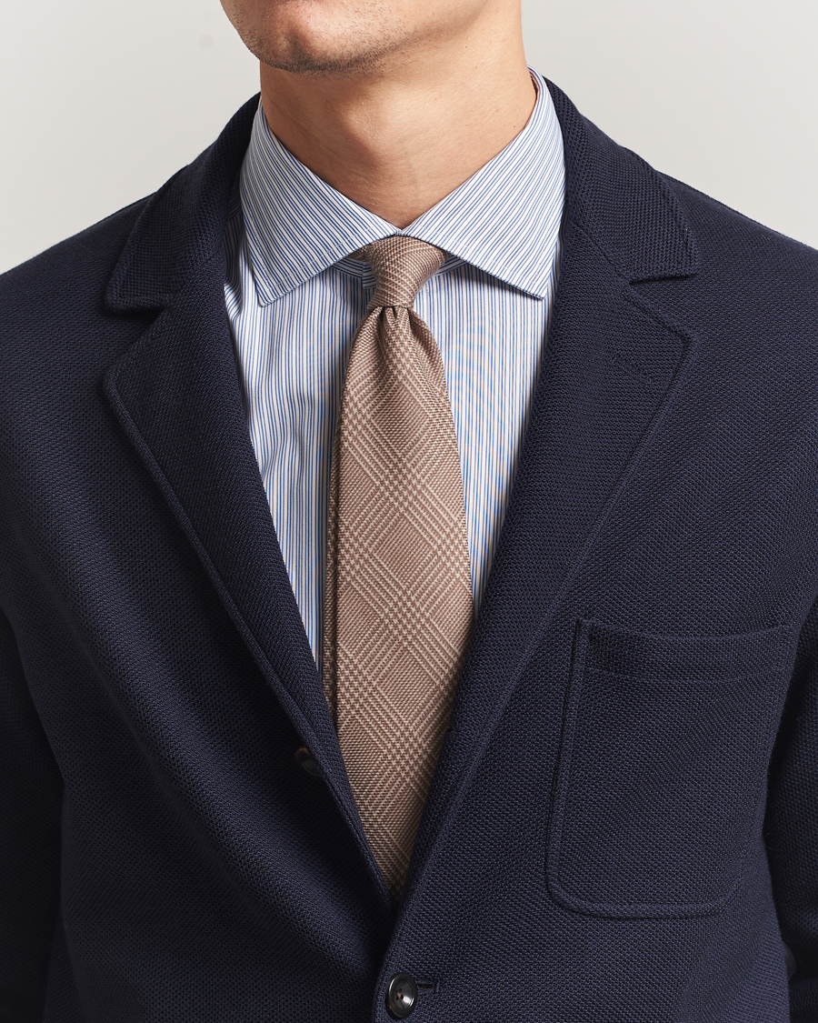 Heren | Stropdassen | Ralph Lauren Purple Label | Glenplaid Silk Tie Beige