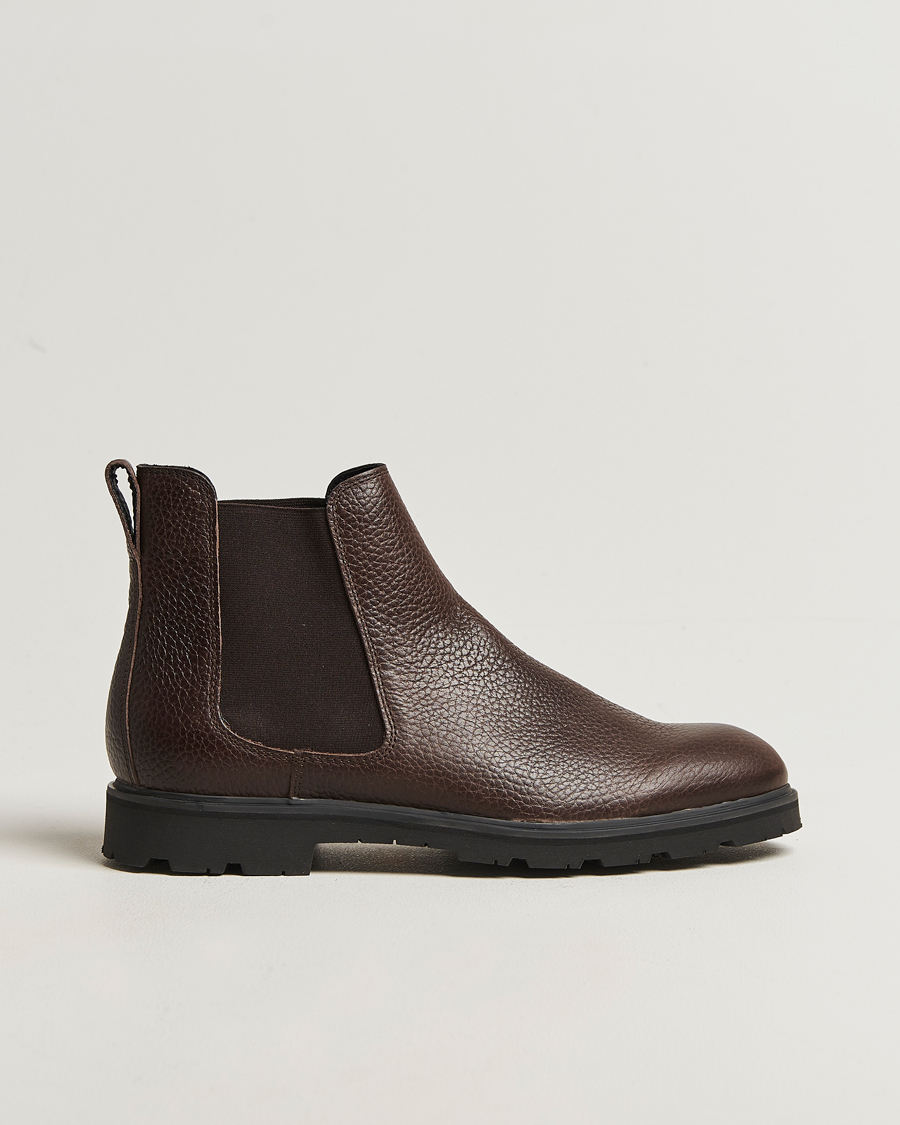 Heren | Laarzen | UBR | Thunder Chelsea Grained Leather Boot Dark Brown
