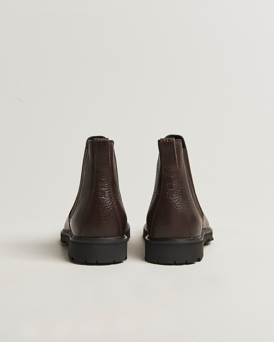 Heren | Laarzen | UBR | Thunder Chelsea Grained Leather Boot Dark Brown