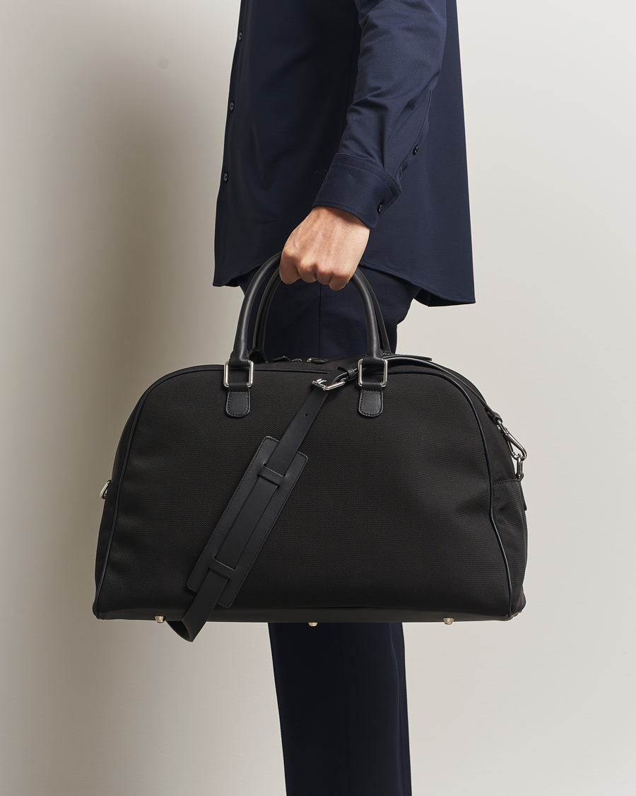 Heren | Tassen | Anderson's | Balistic Nylon/Leather Weekendbag Black