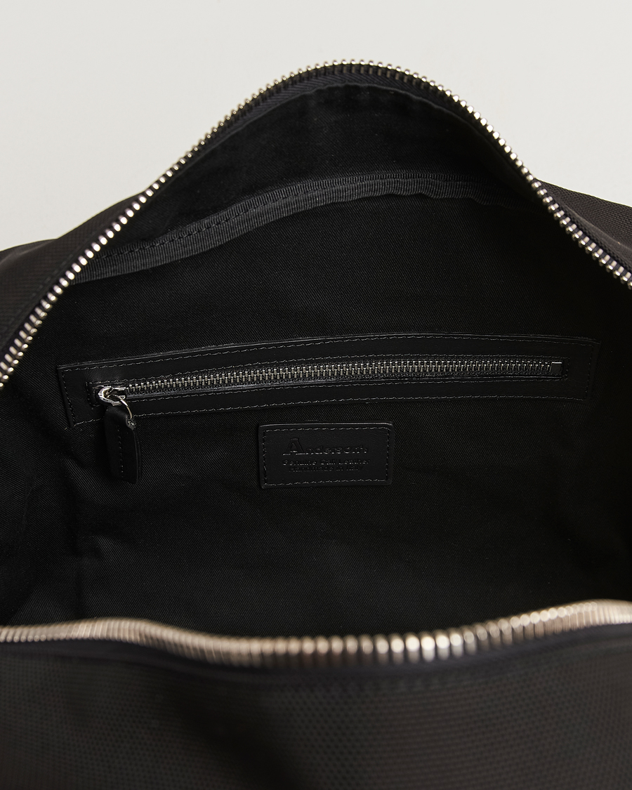 Heren | Tassen | Anderson's | Balistic Nylon/Leather Weekendbag Black