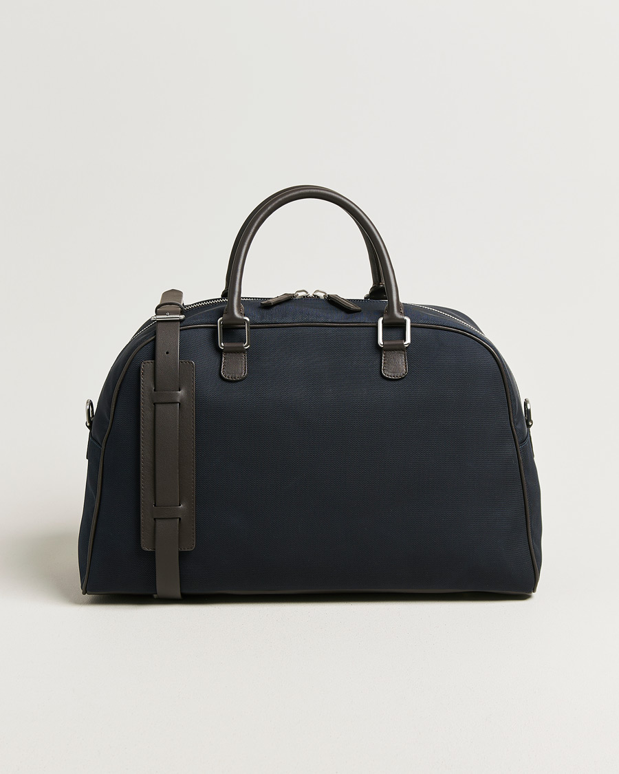 Heren | Tassen | Anderson's | Balistic Nylon/Leather Weekendbag Navy