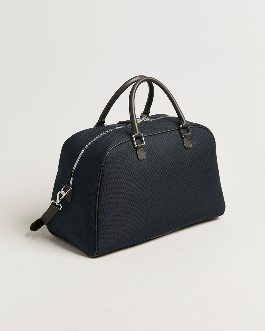 Heren | Tassen | Anderson's | Balistic Nylon/Leather Weekendbag Navy