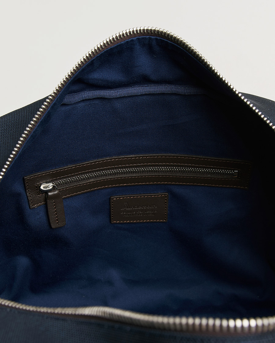 Heren | Tassen | Anderson's | Balistic Nylon/Leather Weekendbag Navy
