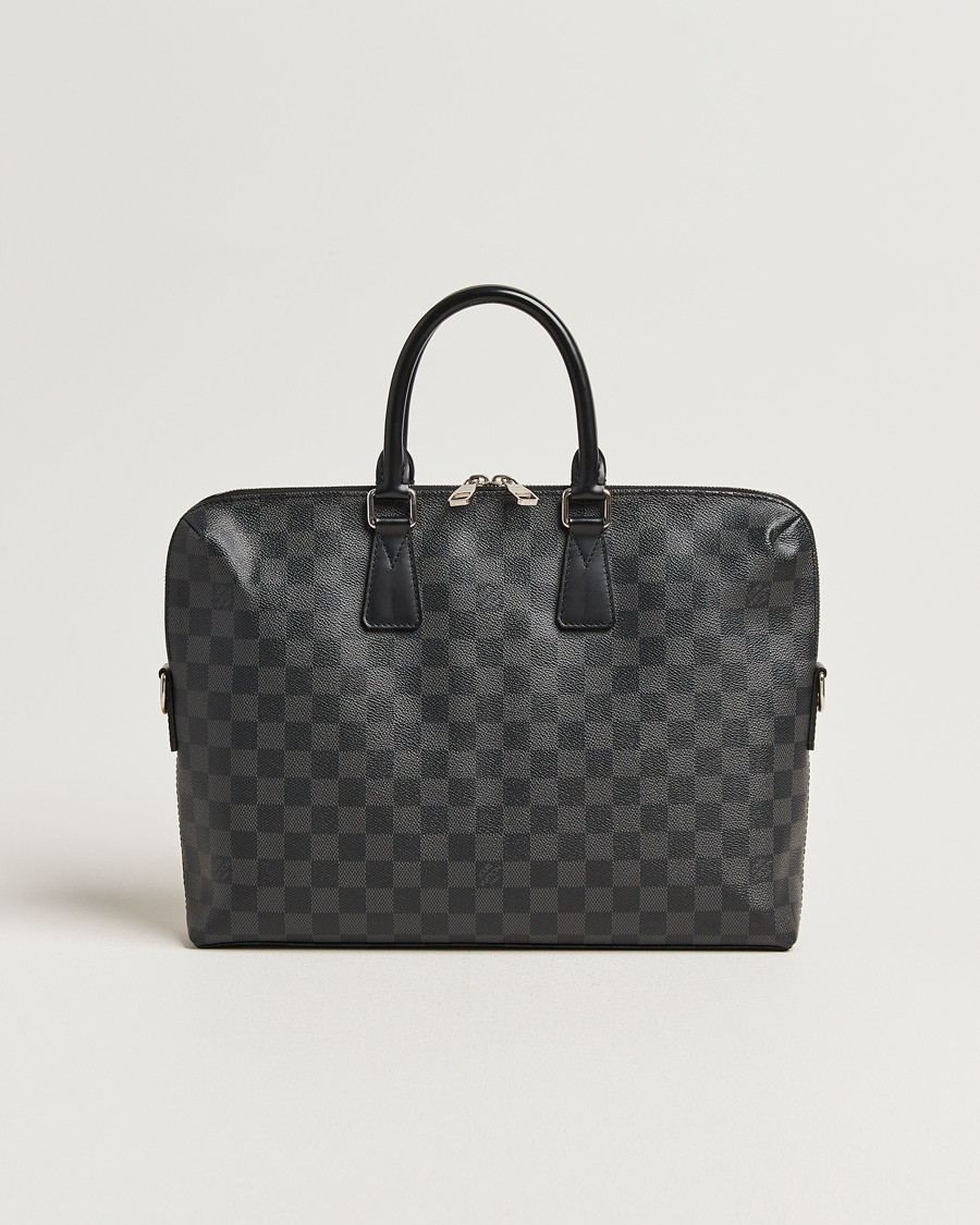 Heren | Pre-Owned & Vintage Bags | Louis Vuitton Pre-Owned | Porte Documents Jour Damier Graphite