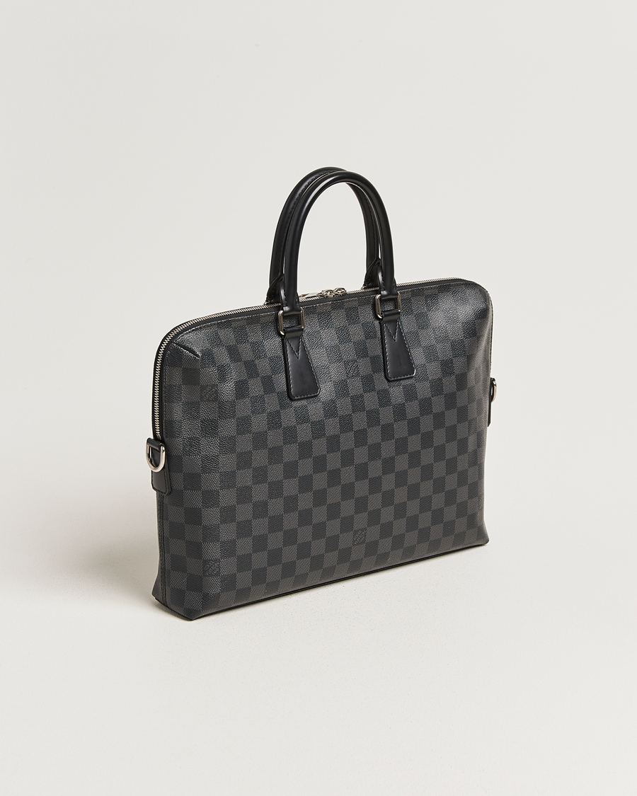 Heren | Pre-Owned & Vintage Bags | Louis Vuitton Pre-Owned | Porte Documents Jour Damier Graphite