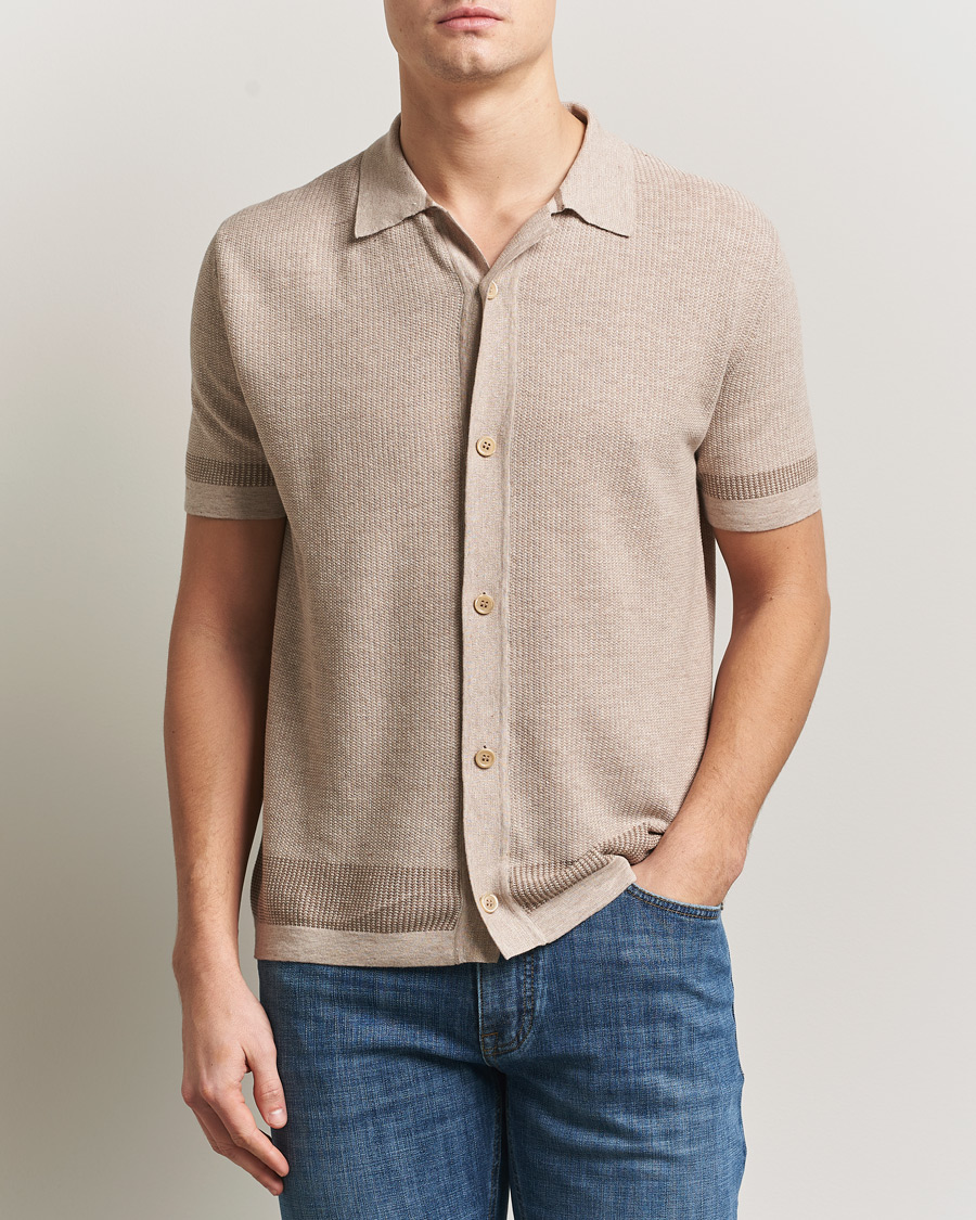 Heren | Overhemden | Brioni | Cotton/Linen Cuban Shirt Beige