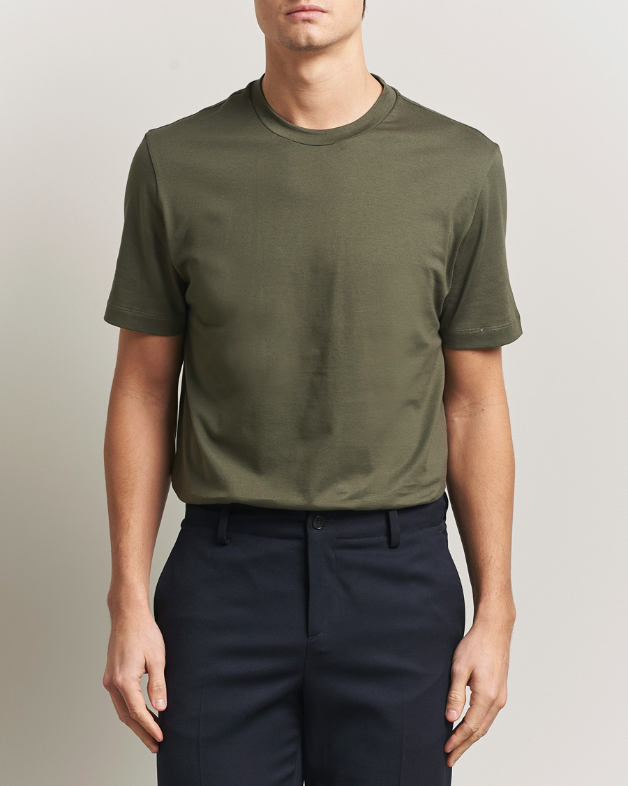 Heren | T-shirts | Brioni | Short Sleeve Cotton T-Shirt Military
