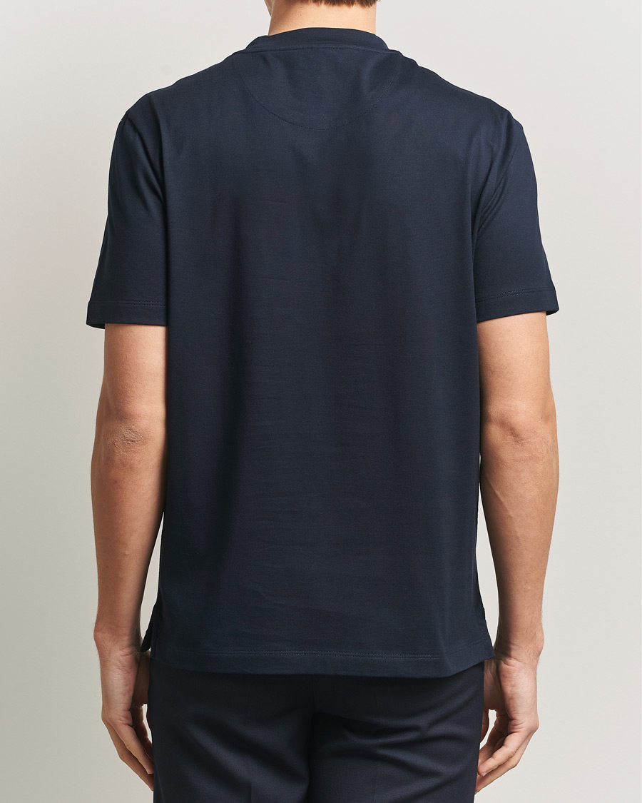 Heren | T-shirts | Brioni | Short Sleeve Cotton T-Shirt Navy