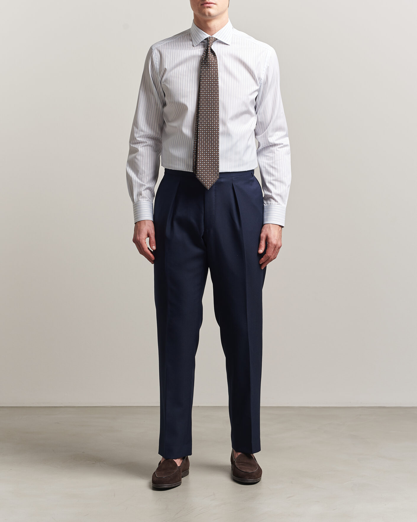 Heren | Overhemden | Brioni | Slim Fit Dress Shirt Light Blue Stripe