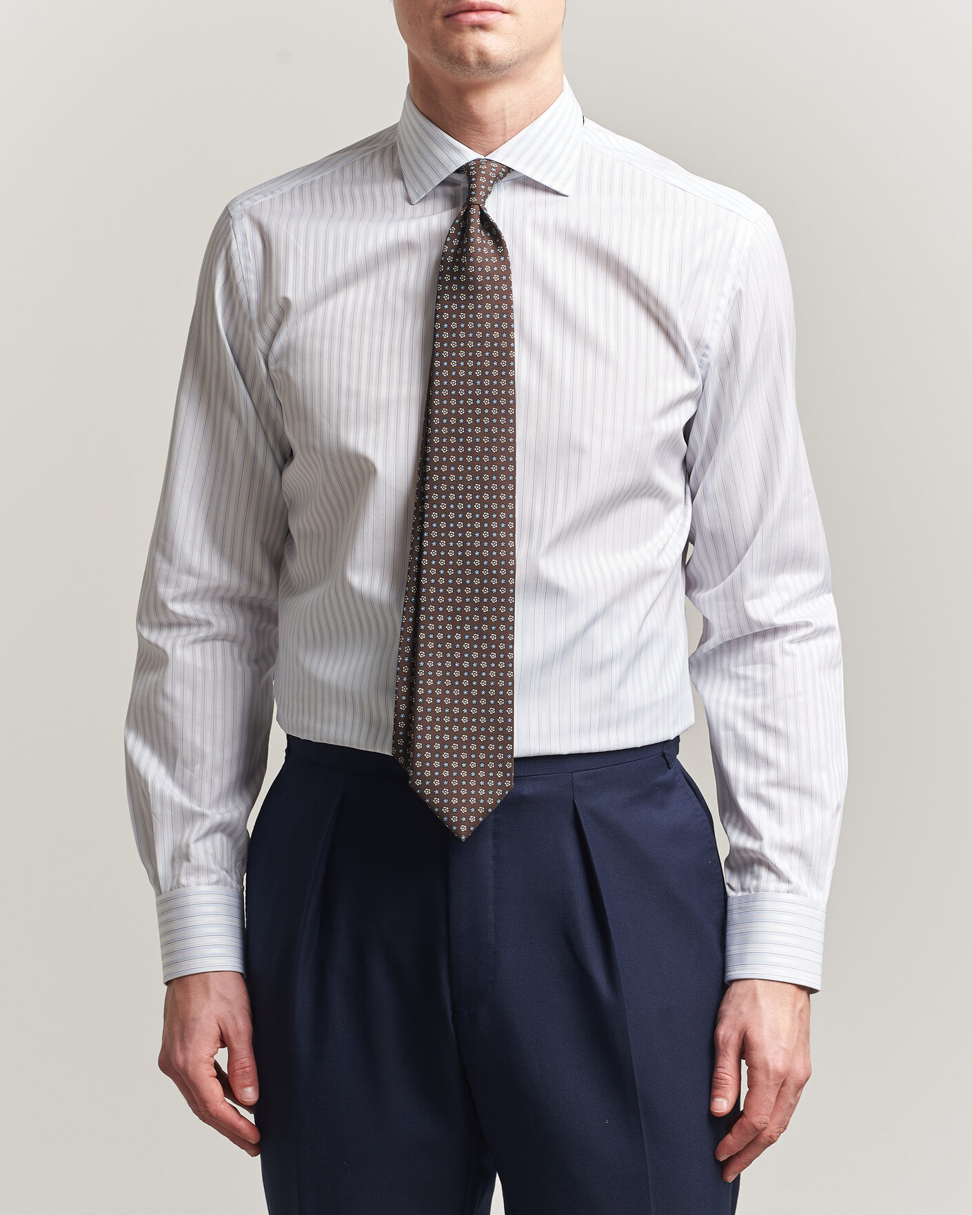 Heren | Overhemden | Brioni | Slim Fit Dress Shirt Light Blue Stripe