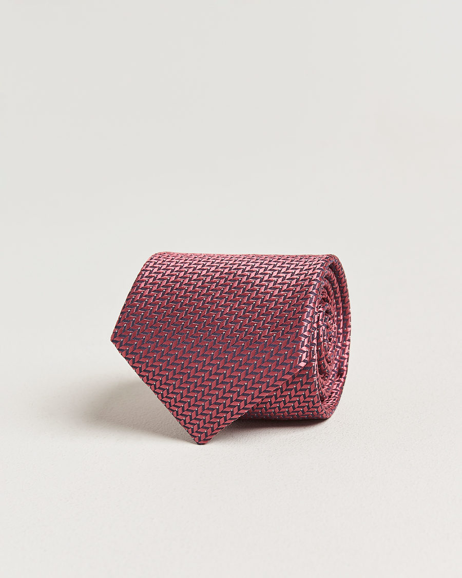 Heren | Stropdassen | Brioni | Jacquard Herringbone Silk Tie Rosa