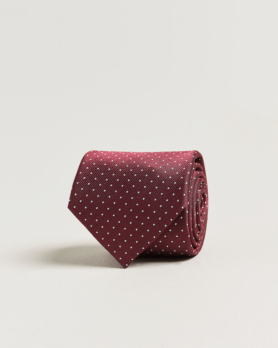 Heren | Stropdassen | Brioni | Jacquard Dot Silk Tie Burgundy