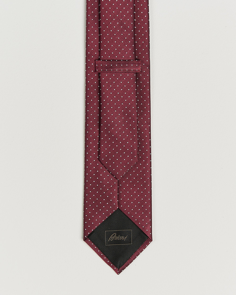 Heren | Stropdassen | Brioni | Jacquard Dot Silk Tie Burgundy