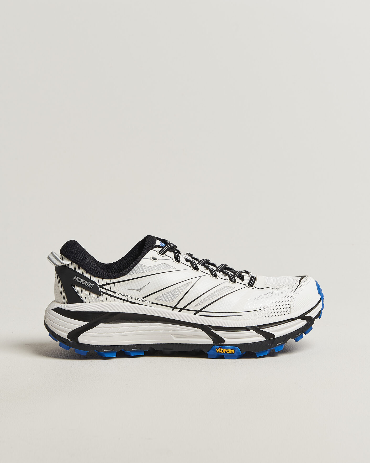 Heren | Hardloopschoenen | Hoka | Mafate Speed 2 White/Cobalt Blue