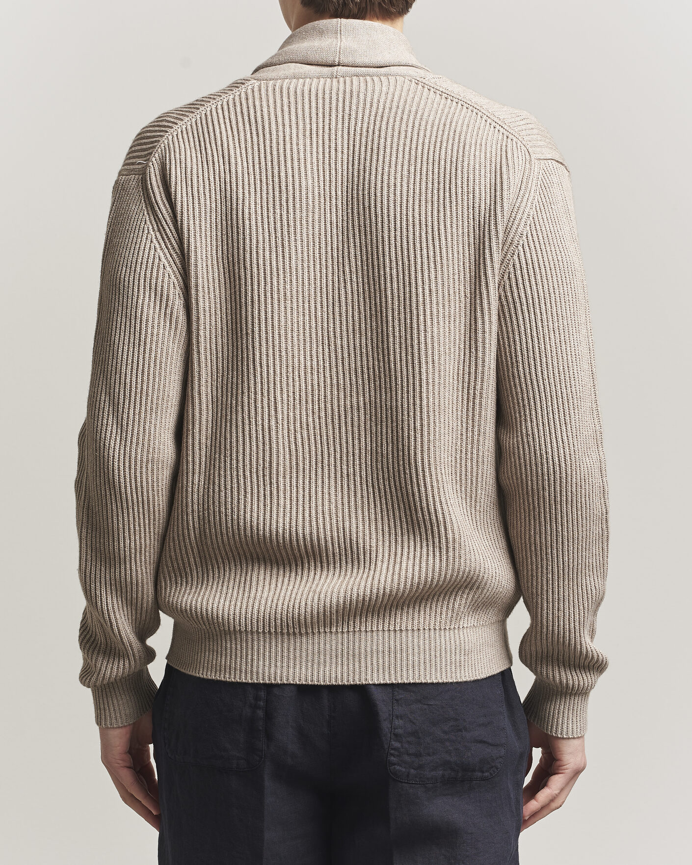 Heren | Truien | Altea | Cotton/Cashmere Shawl Cardigan Taupe