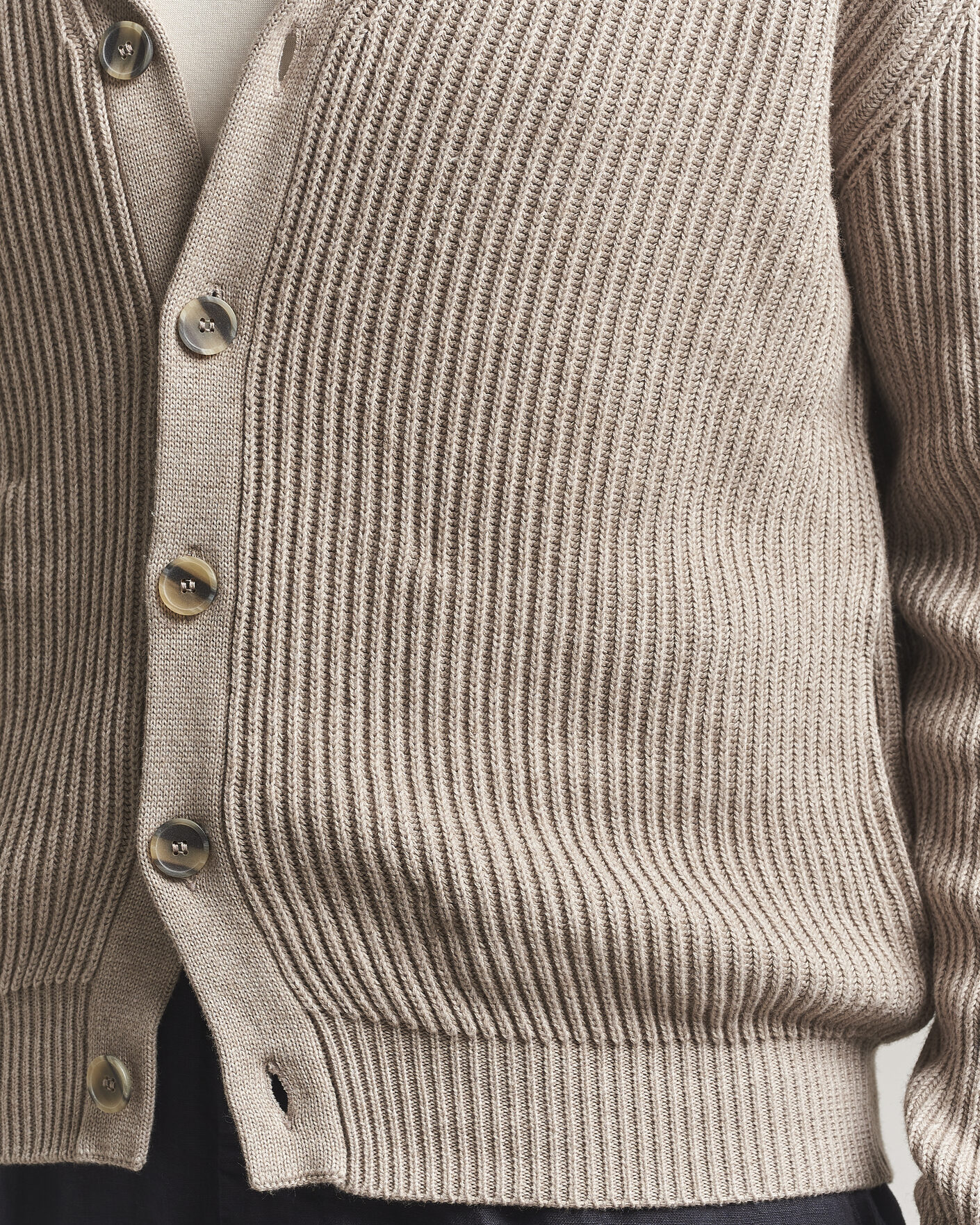 Heren | Truien | Altea | Cotton/Cashmere Shawl Cardigan Taupe