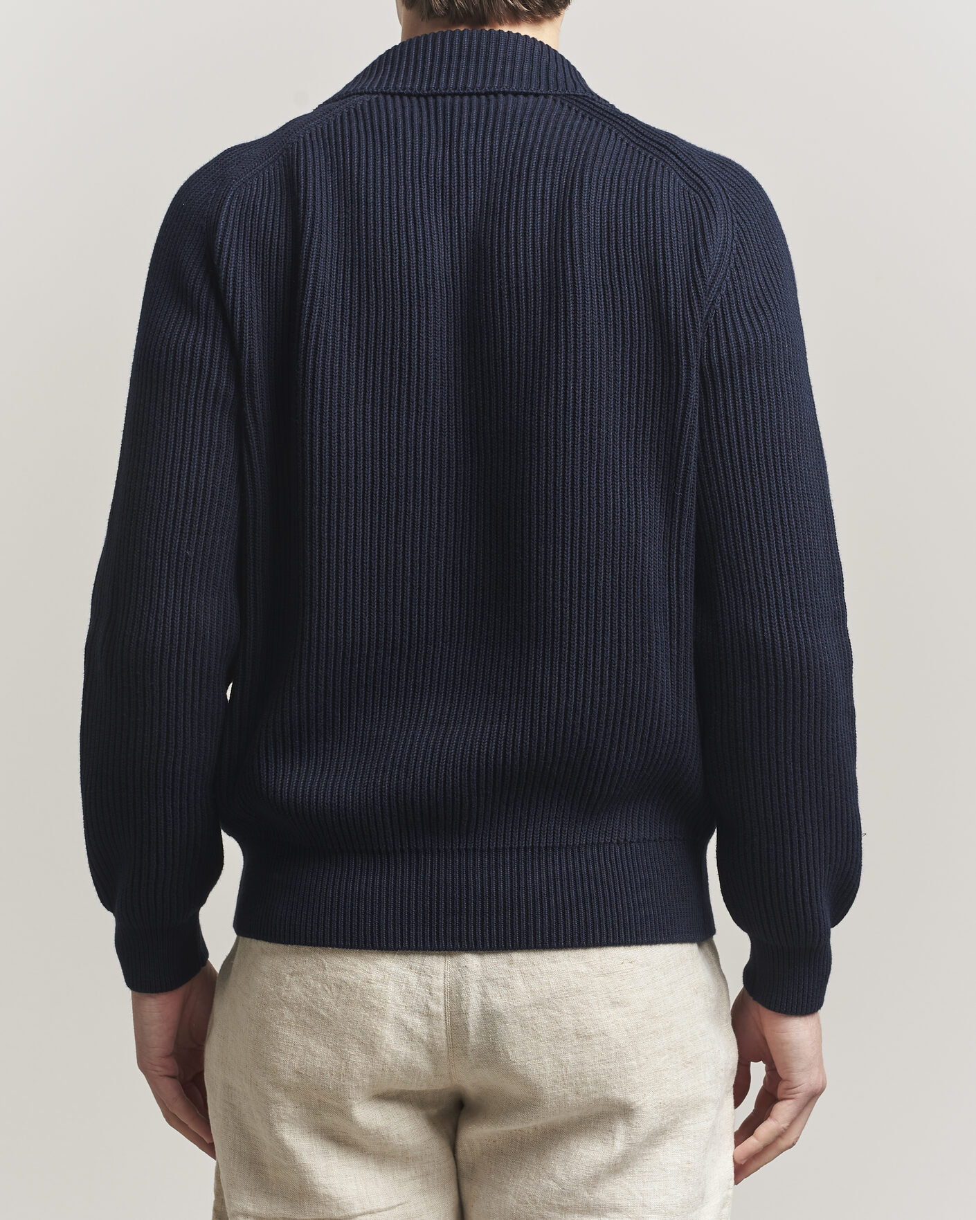 Heren | Truien | Altea | Cotton Rib Cardigan Jacket Navy